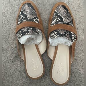 Cole Haan Signature Suede and Snake Mules Size 10